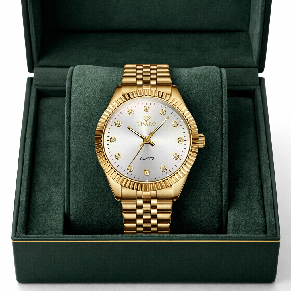 Tivaro horloge Diamond Gold-Pearl