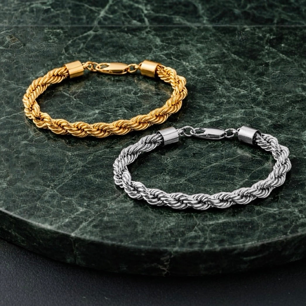 Roestvrij stalen armband Twist - goud