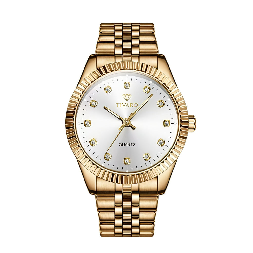 Tivaro horloge Diamond Gold-Pearl
