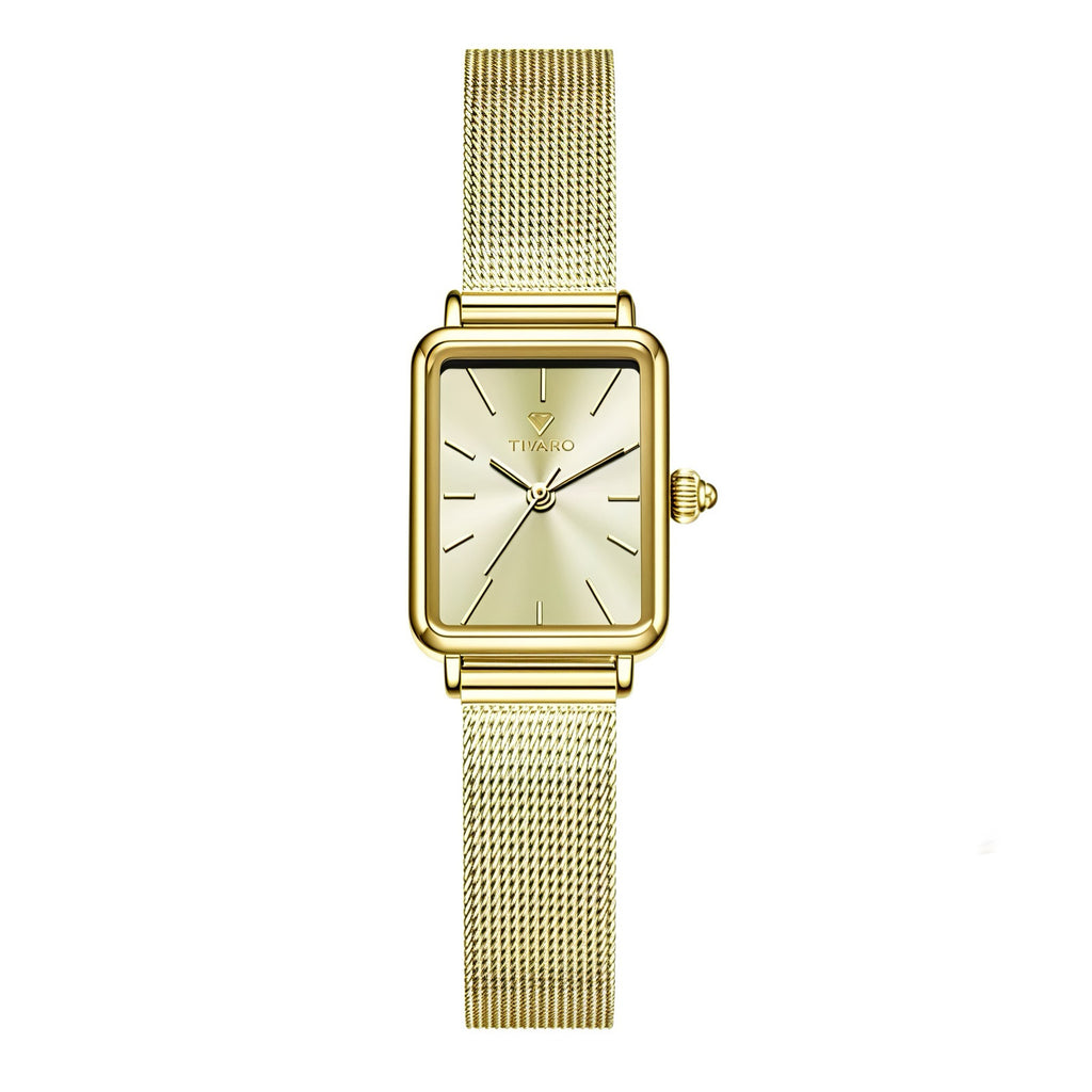 Tivaro horloge Elegance Square Gold